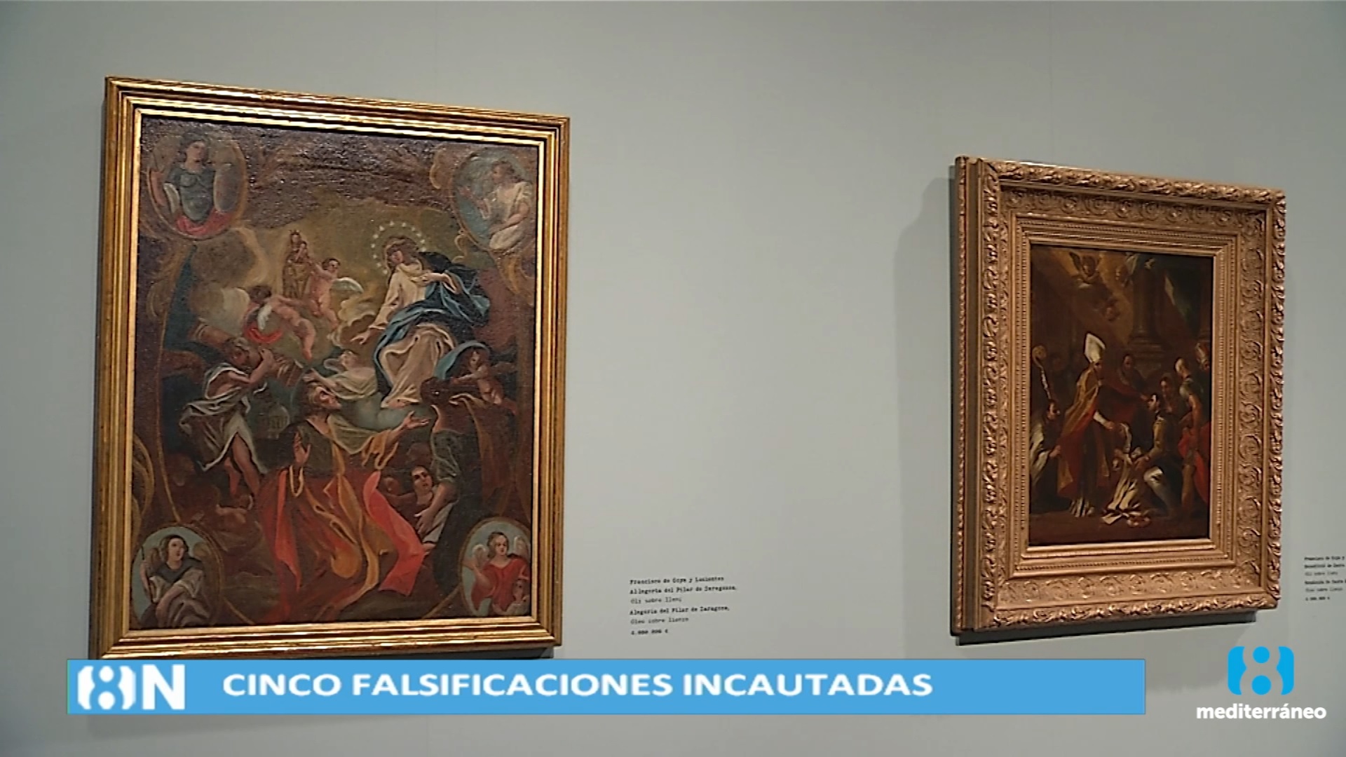 La Policía de la Generalitat confisca 5 pinturas falsificadas de Goya y Velázquez