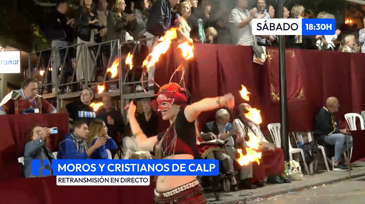 Calp celebra sus Moros y Cristianos: sigue el desfile el sábado 18 en La 8 Mediterráneo