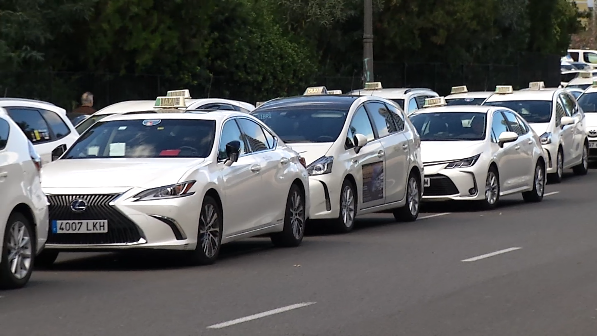 Los taxistas valencianos se concentran para exigir un aumento de las tarifas 