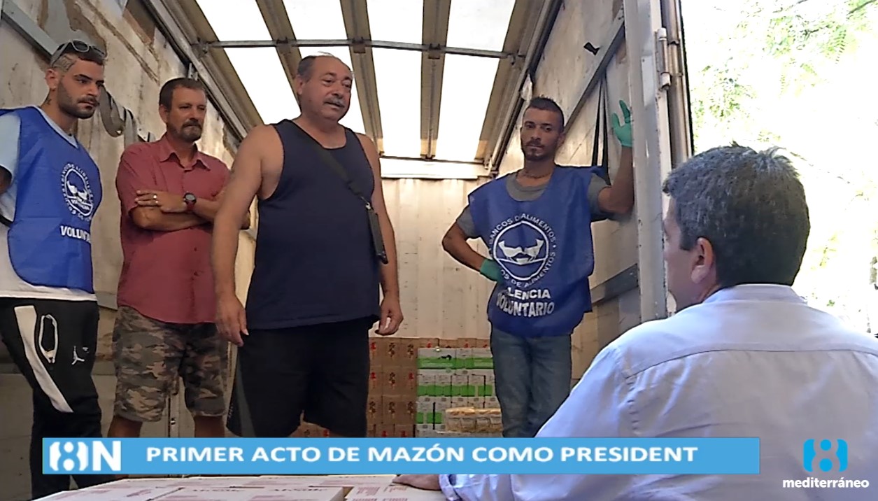 Mazón cumple su promesa electoral y visita el Banco de Alimentos de Valencia