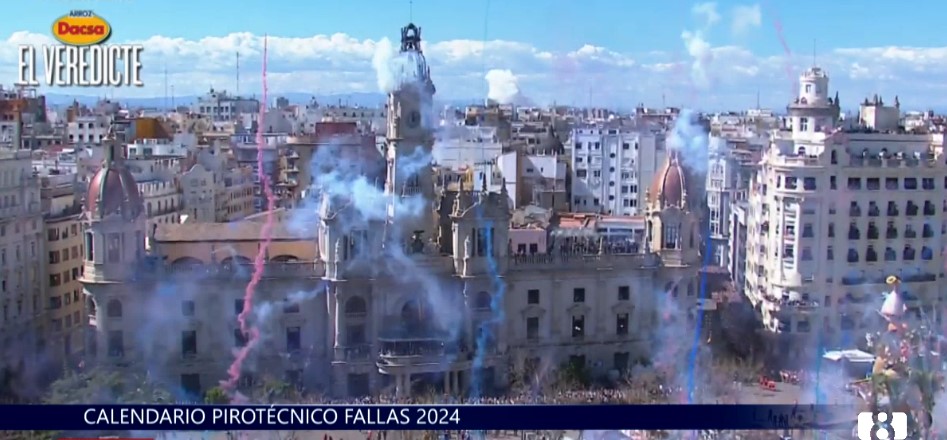 Consulta los disparos pirotécnicos de las Fallas 2024