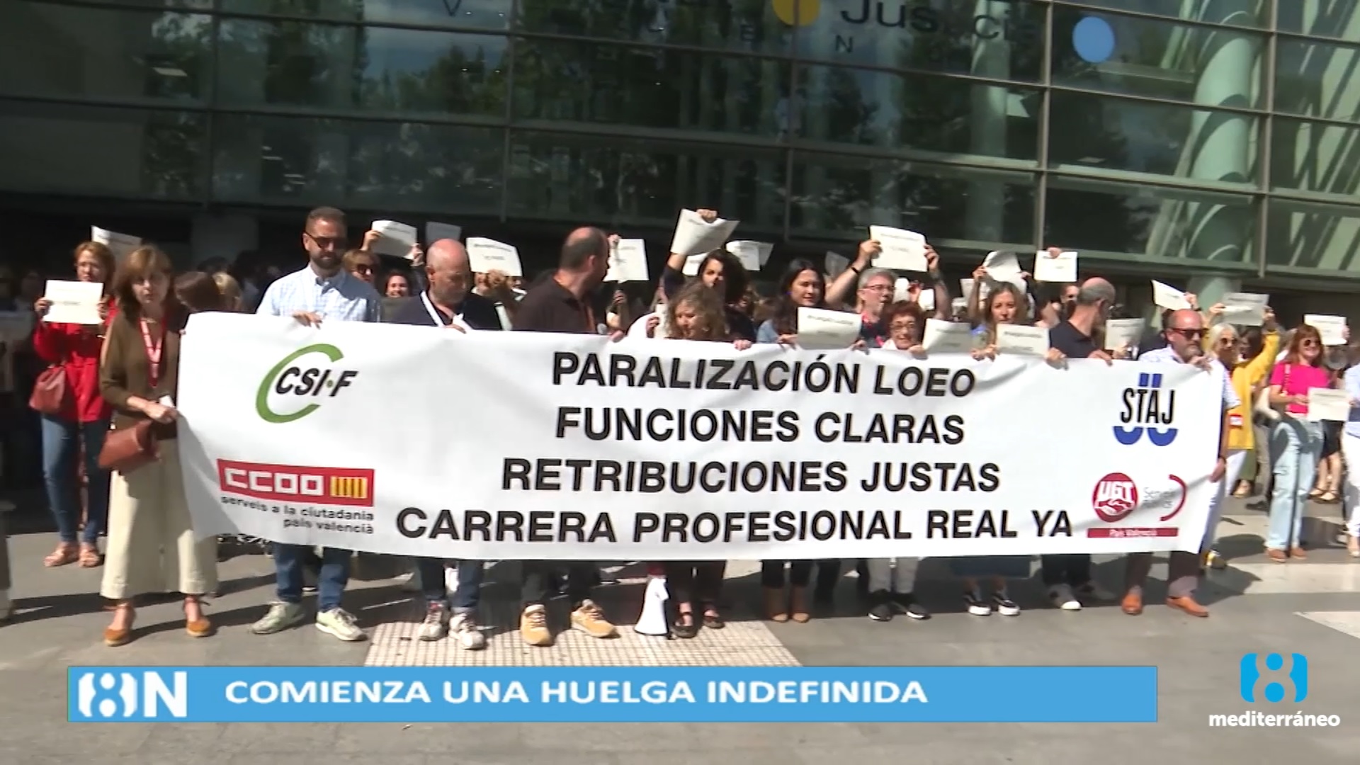 Los funcionarios de Justicia inician una huelga indefinida
