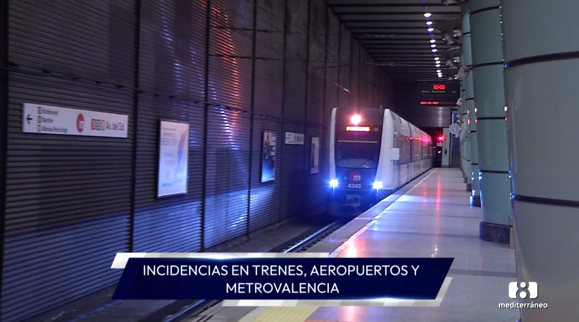 Las intensas lluvias provocan incidencias en el transporte en Valencia