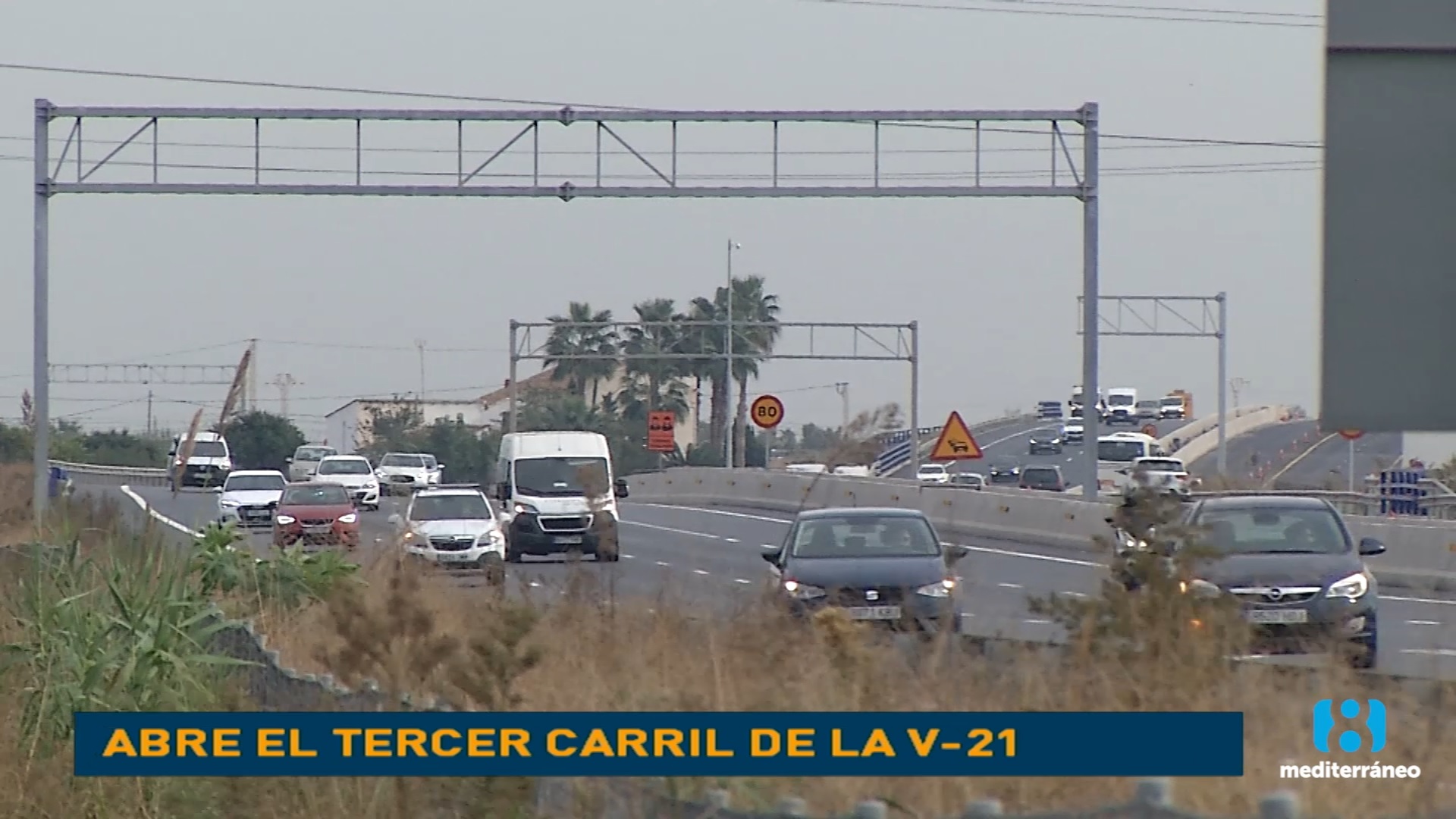 Abierto el tercer carril de entrada a Valencia por la V-21