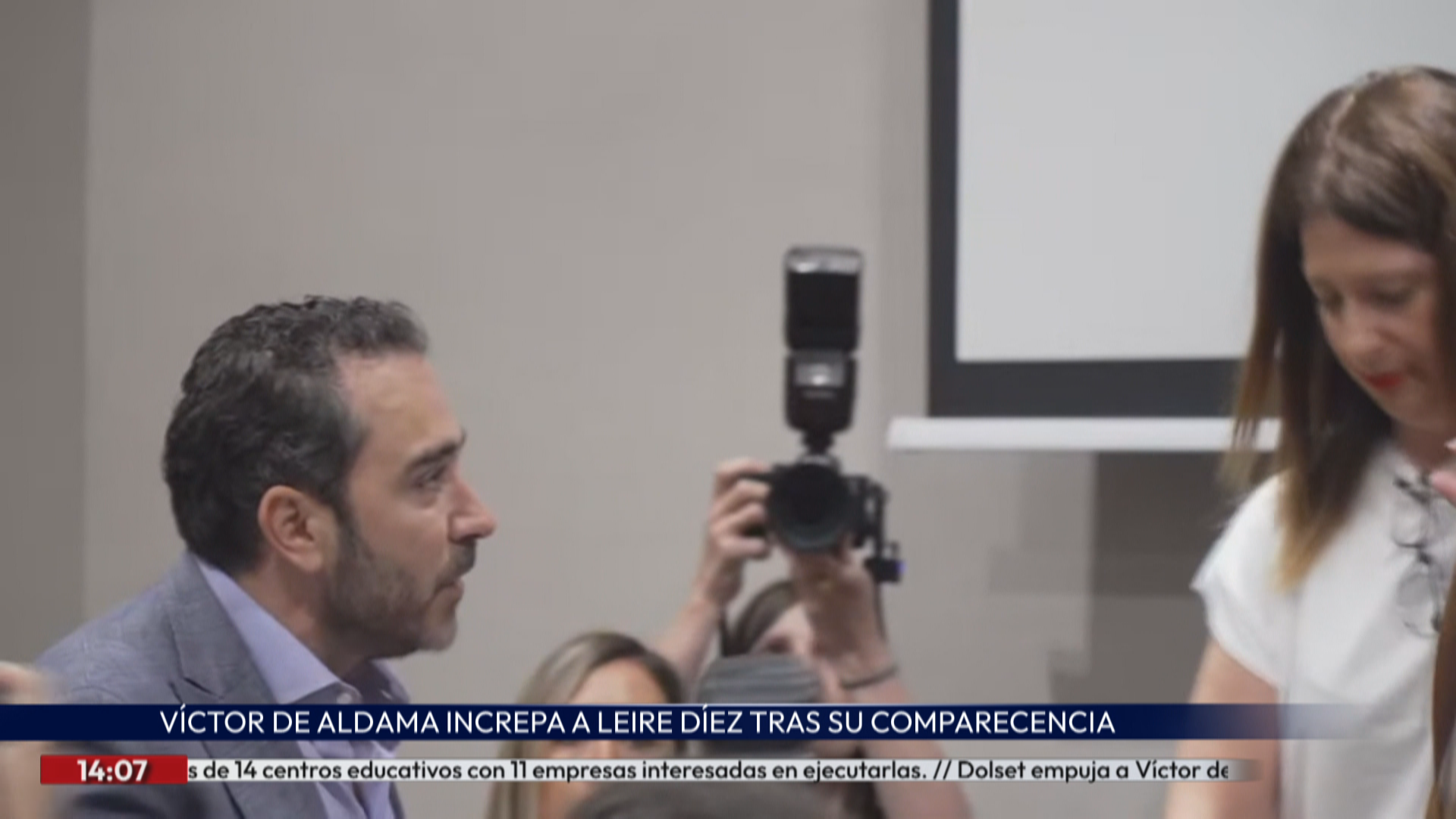 Aldama irrumpe en la comparecencia de Leire Díez