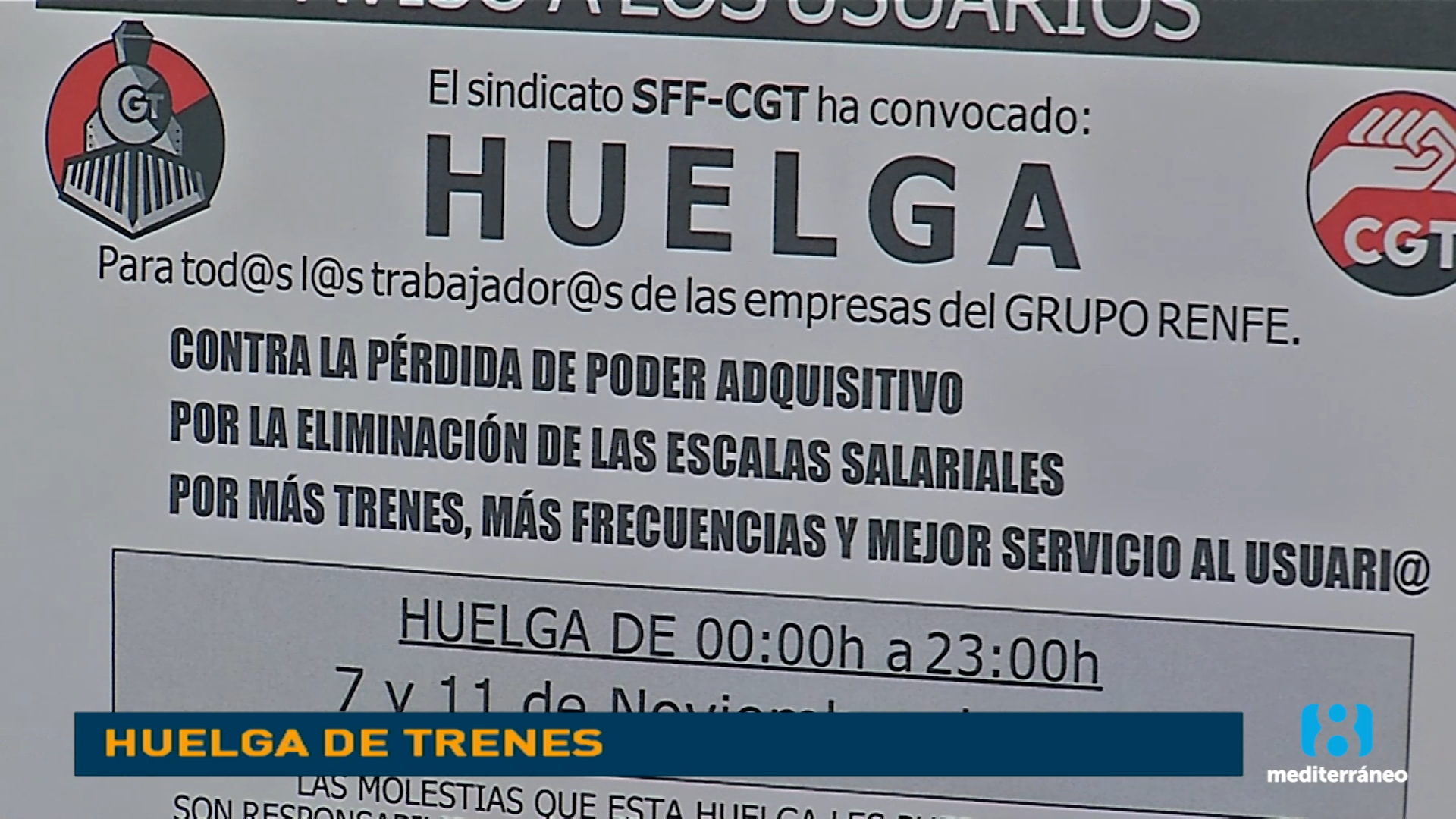 CGT Ferroviario se declara en huelga